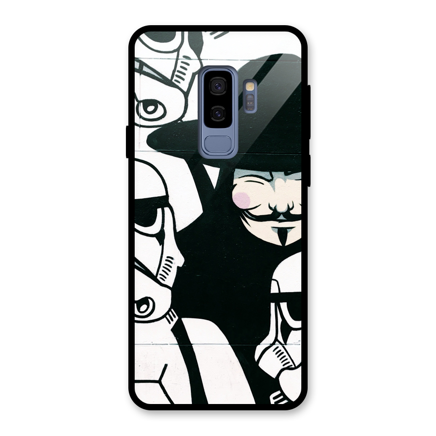Anonymous Hat Glass Back Case for Galaxy S9 Plus