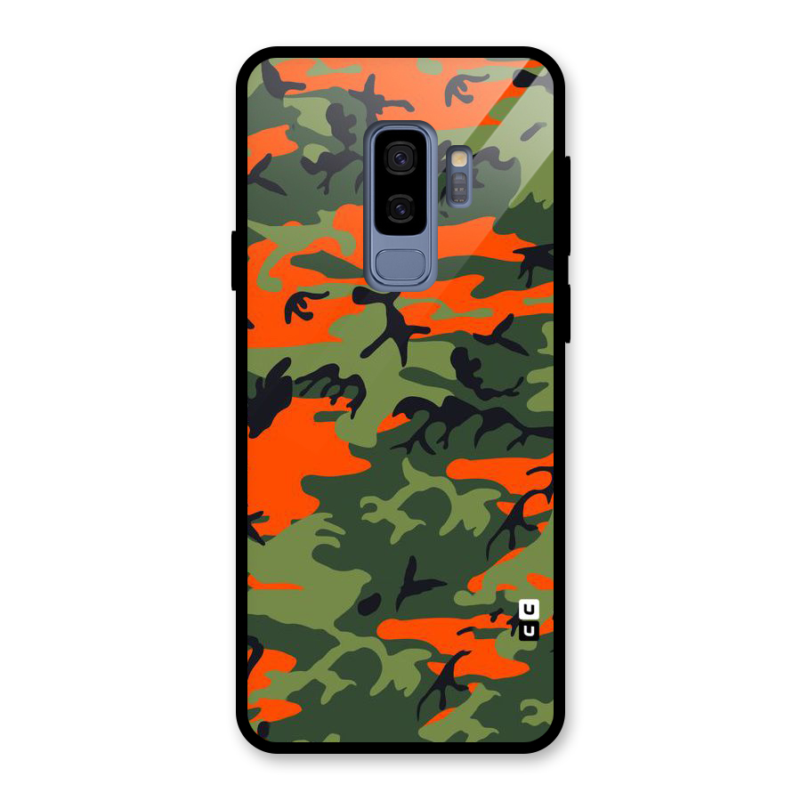 Army Pattern Glass Back Case for Galaxy S9 Plus
