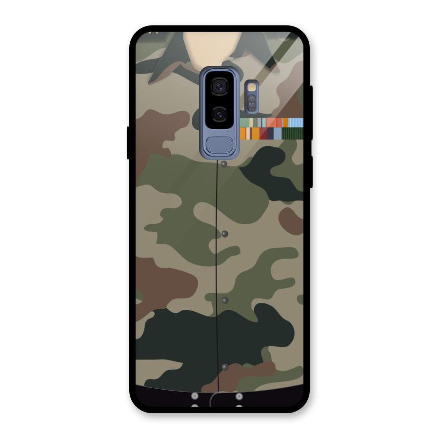 Army Uniform Glass Back Case for Galaxy S9 Plus
