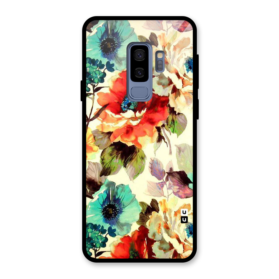 Artsy Bloom Flower Glass Back Case for Galaxy S9 Plus