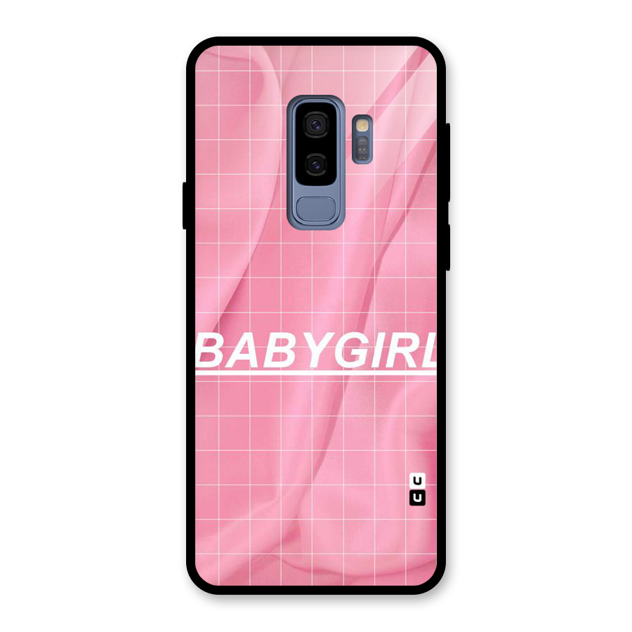 Baby Girl Check Glass Back Case for Galaxy S9 Plus