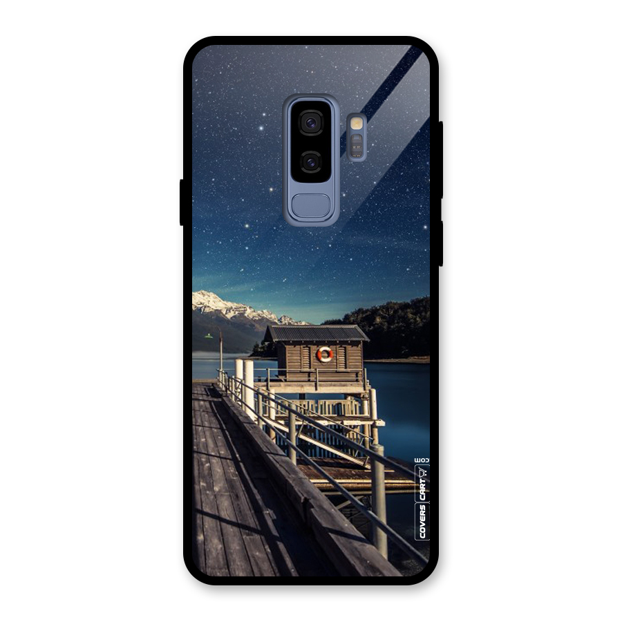 Beautiful Dock Hut Glass Back Case for Galaxy S9 Plus