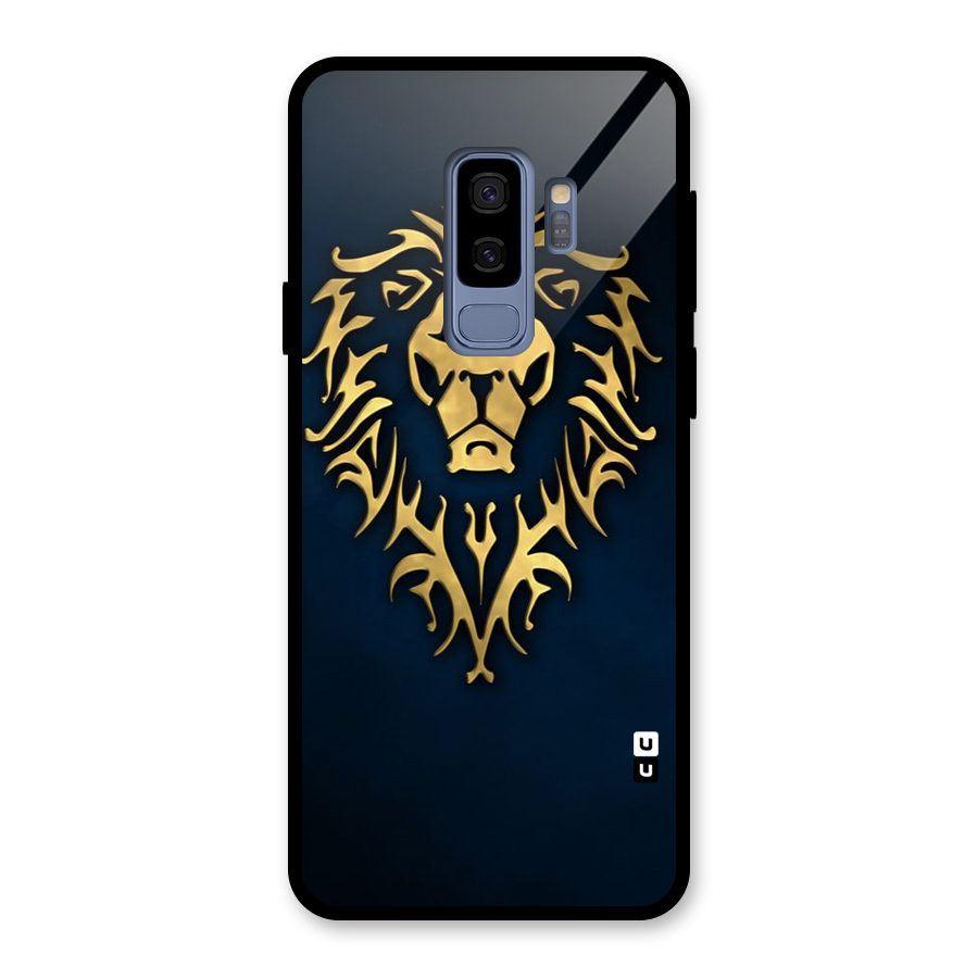 Beautiful Golden Lion Design Glass Back Case for Galaxy S9 Plus