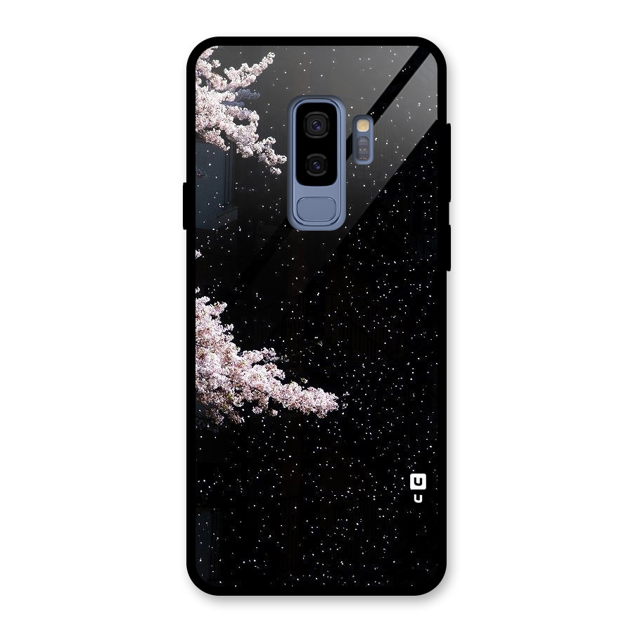 Beautiful Night Sky Flowers Glass Back Case for Galaxy S9 Plus