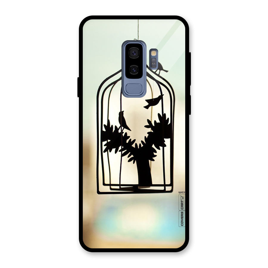 Beautiful Pegion Cage Glass Back Case for Galaxy S9 Plus