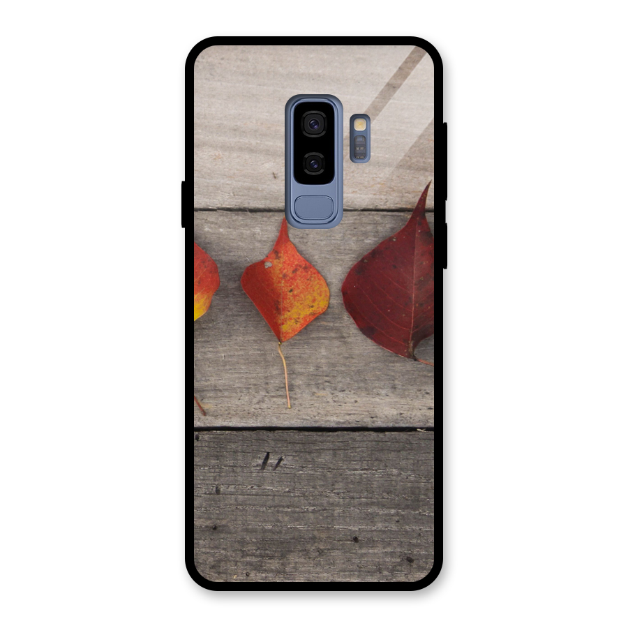 Beautiful Wood Leafs Glass Back Case for Galaxy S9 Plus
