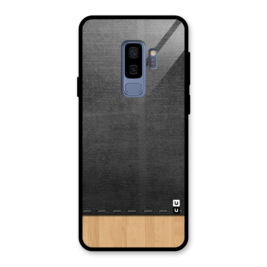 Bicolor Wood Texture Glass Back Case for Galaxy S9 Plus