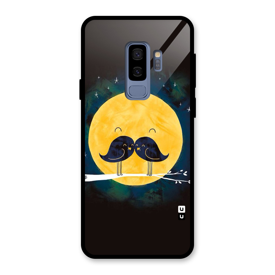 Bird Moustache Glass Back Case for Galaxy S9 Plus