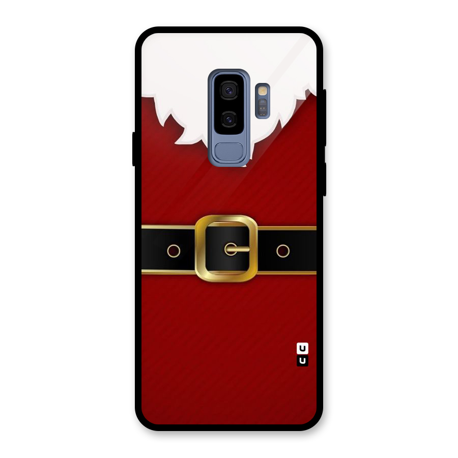 Black Belt Design Glass Back Case for Galaxy S9 Plus