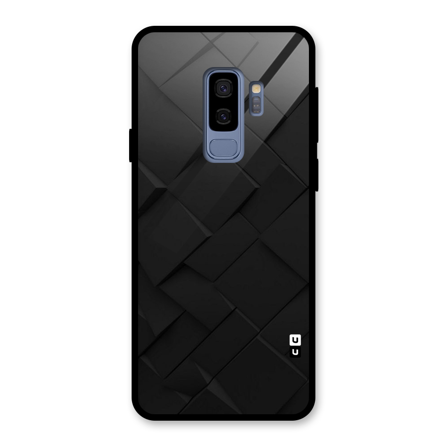Black Elegant Design Glass Back Case for Galaxy S9 Plus