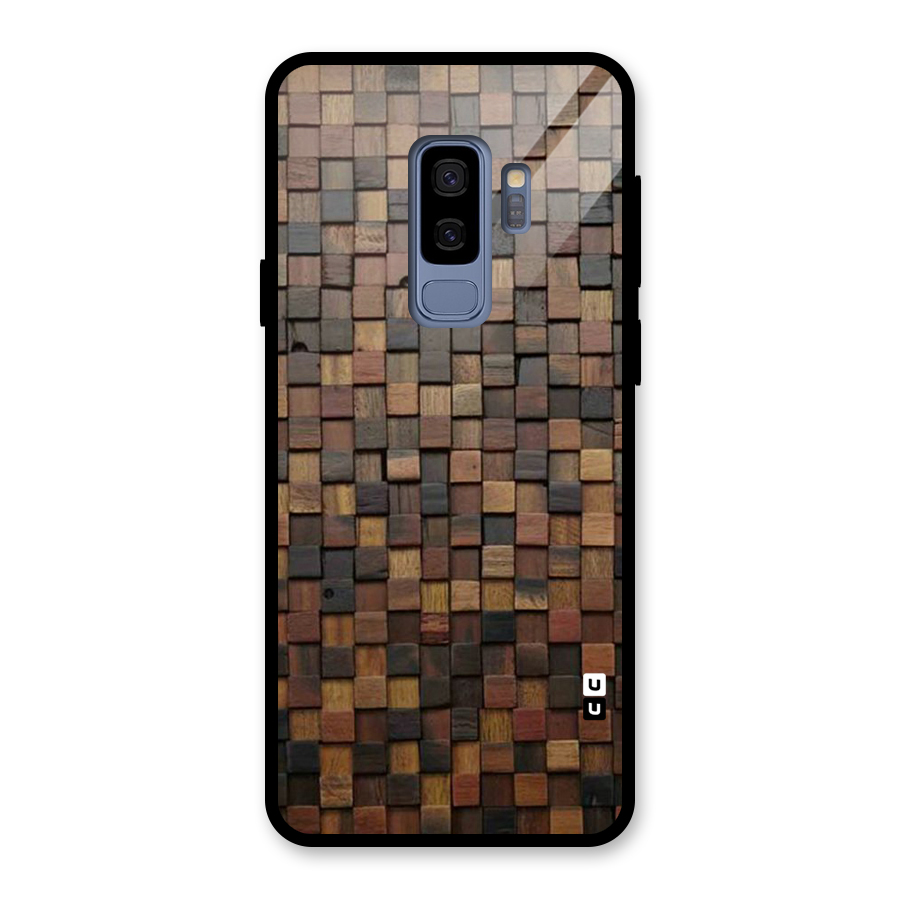 Blocks Of Wood Glass Back Case for Galaxy S9 Plus