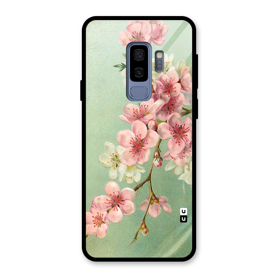 Blossom Cherry Design Glass Back Case for Galaxy S9 Plus