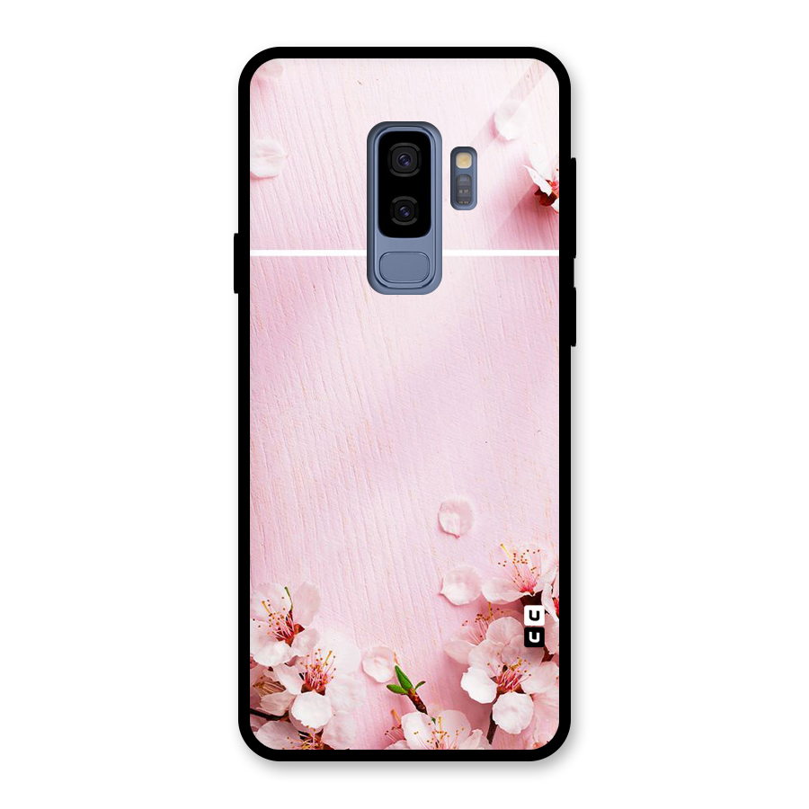 Blossom Frame Pink Glass Back Case for Galaxy S9 Plus