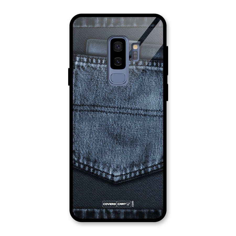 Blue Denim Glass Back Case for Galaxy S9 Plus
