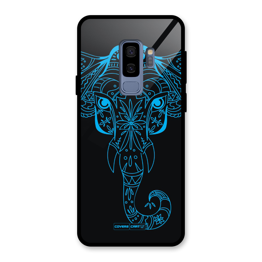 Blue Elephant Ethnic Glass Back Case for Galaxy S9 Plus