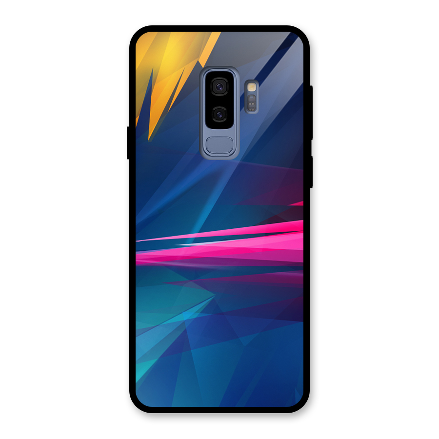 Blue Red Abstract Glass Back Case for Galaxy S9 Plus