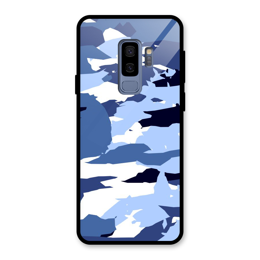 Blue White Canvas Glass Back Case for Galaxy S9 Plus