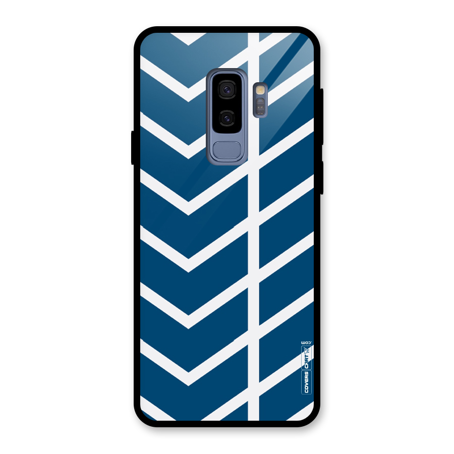 Blue White Pattern Glass Back Case for Galaxy S9 Plus