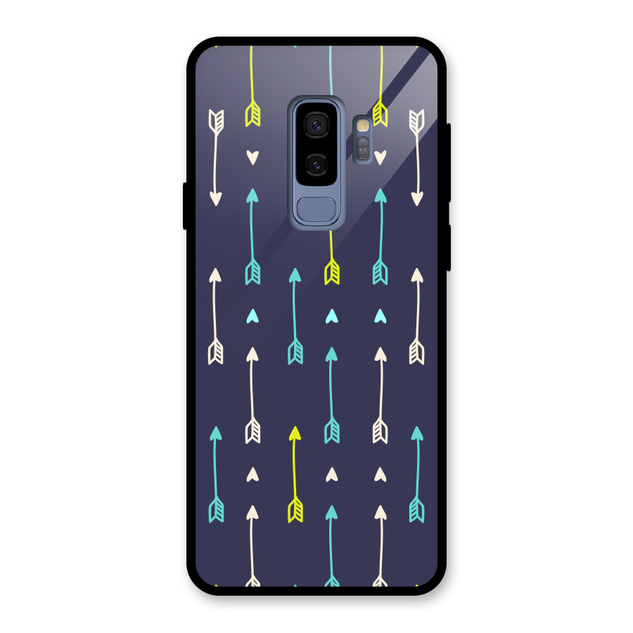 Boho Arrow Pattern Glass Back Case for Galaxy S9 Plus