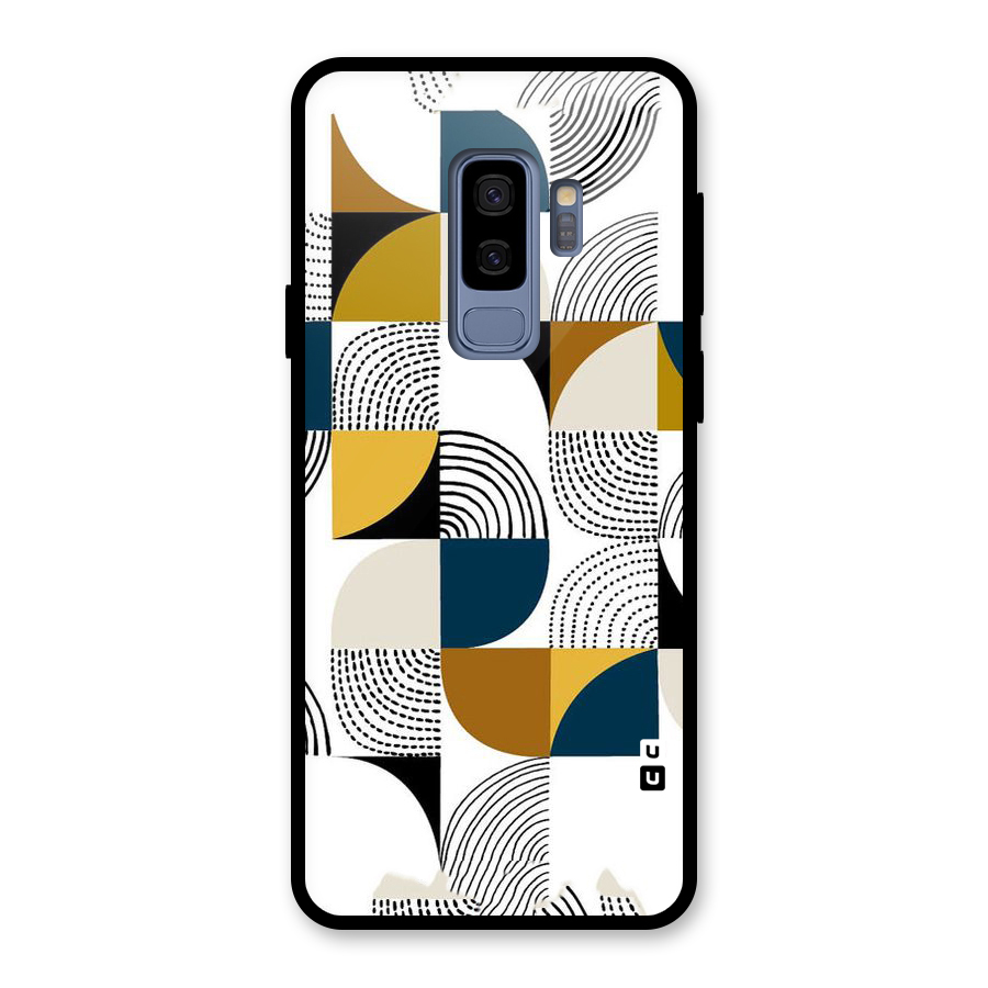 Boxes Pattern Glass Back Case for Galaxy S9 Plus