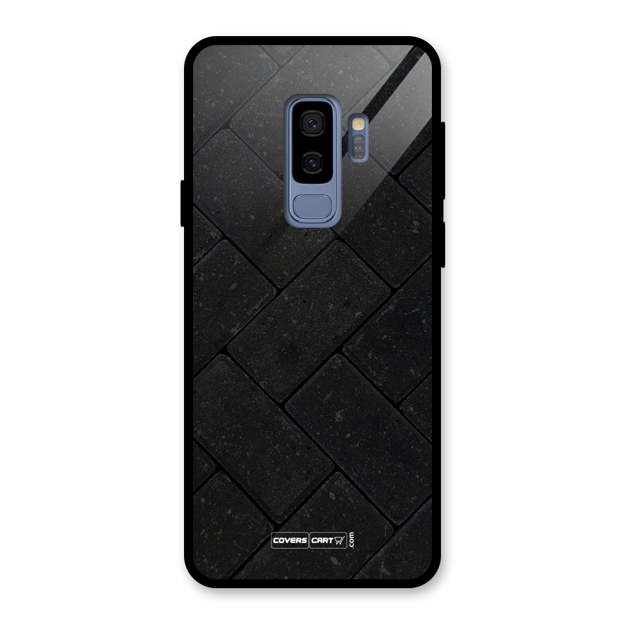 Bricks Pattern Glass Back Case for Galaxy S9 Plus