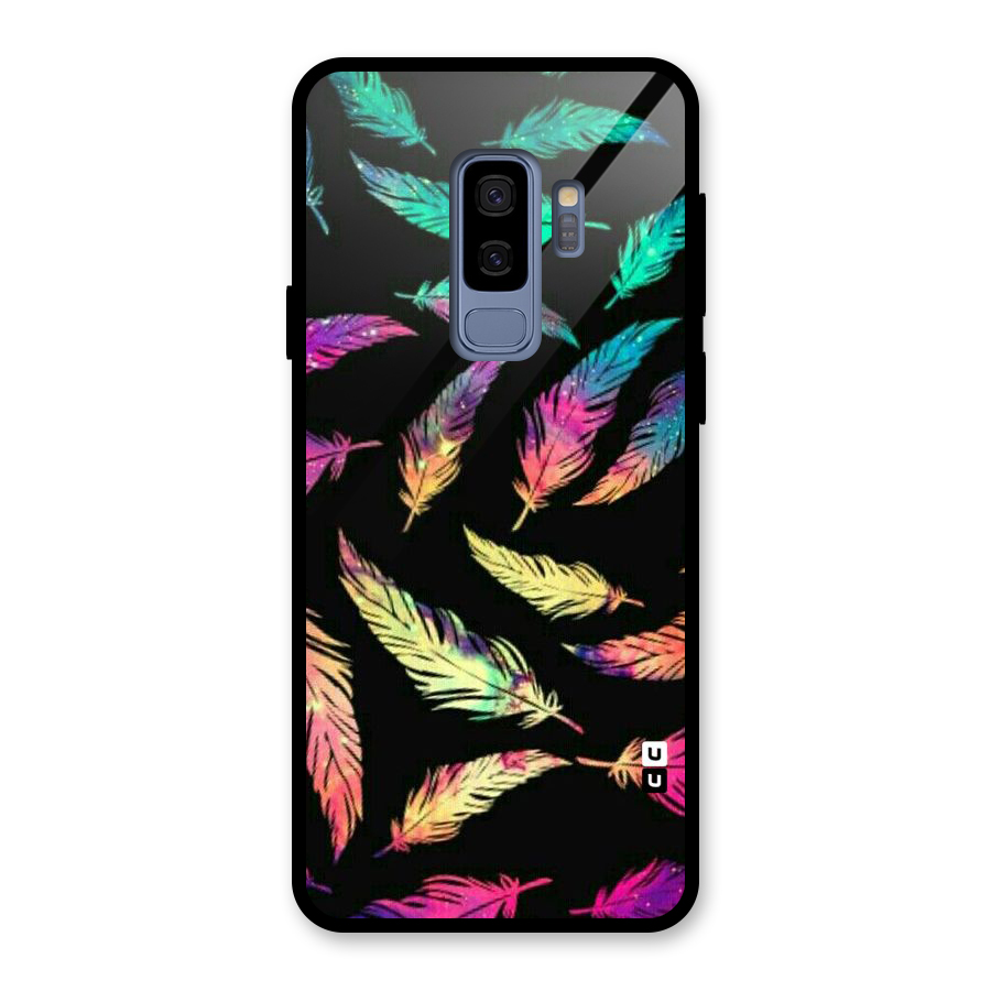 Bright Feathers Glass Back Case for Galaxy S9 Plus