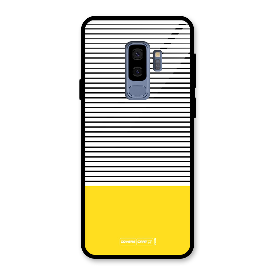 Bright Yellow Stripes Glass Back Case for Galaxy S9 Plus