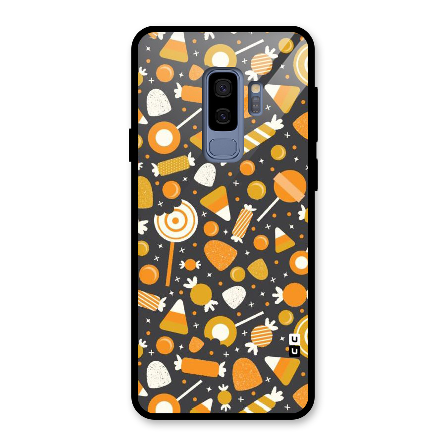 Candies Pattern Glass Back Case for Galaxy S9 Plus