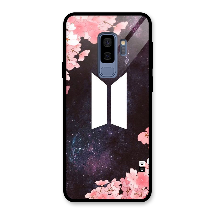 Cherry Blossom Pause Design Glass Back Case for Galaxy S9 Plus