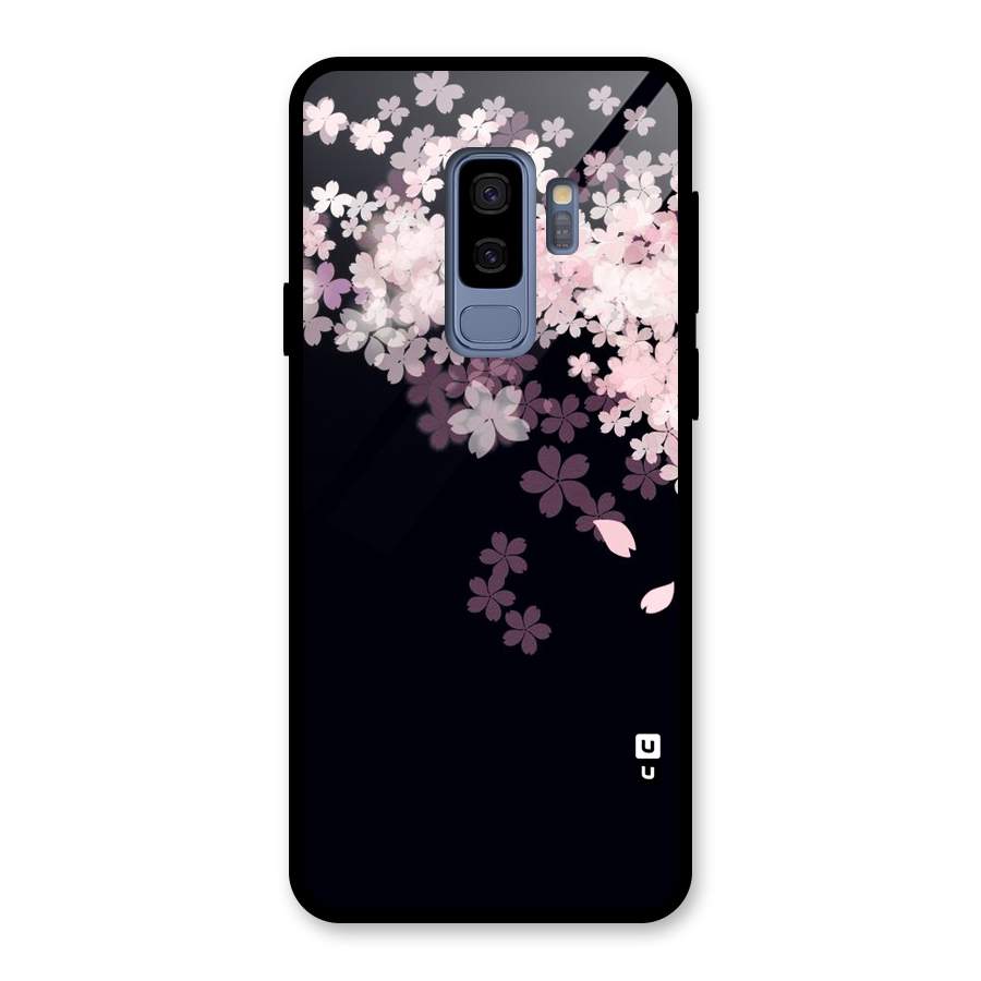 Cherry Flowers Pink Glass Back Case for Galaxy S9 Plus