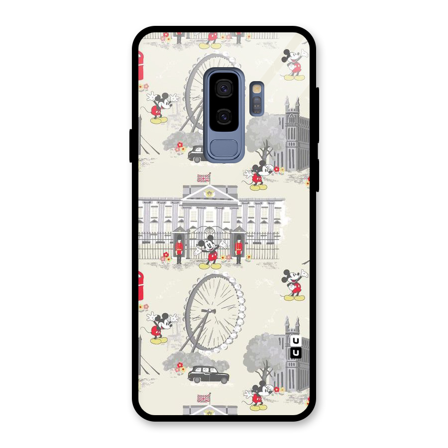 City Tour Pattern Glass Back Case for Galaxy S9 Plus