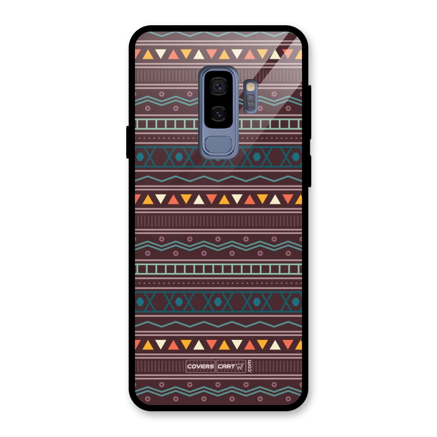 Classic Aztec Pattern Glass Back Case for Galaxy S9 Plus