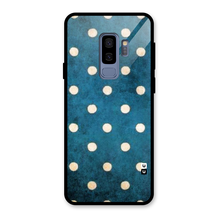 Classic Blue Polka Glass Back Case for Galaxy S9 Plus