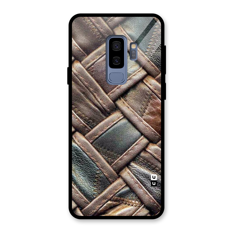 Classic Leather Belt Design Glass Back Case for Galaxy S9 Plus
