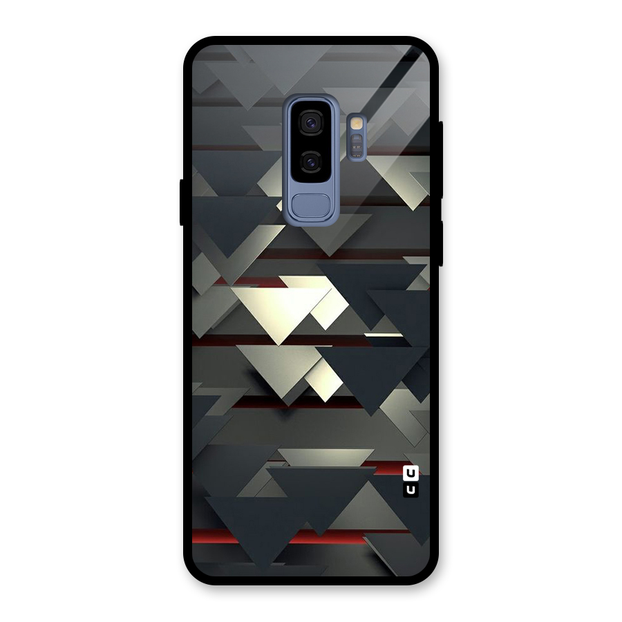 Classic Triangles Design Glass Back Case for Galaxy S9 Plus