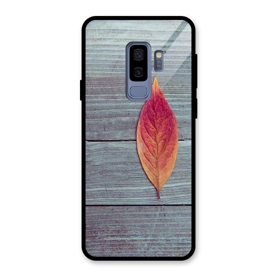 Classic Wood Leaf Glass Back Case for Galaxy S9 Plus