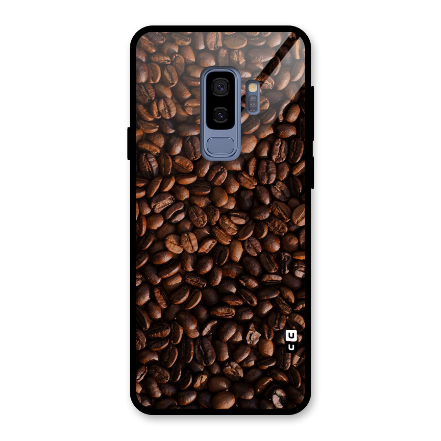 Coffee Beans Scattered Glass Back Case for Galaxy S9 Plus
