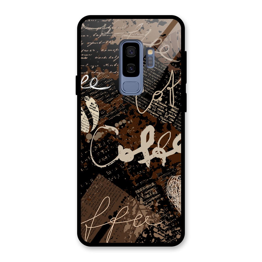 Coffee Scribbles Glass Back Case for Galaxy S9 Plus