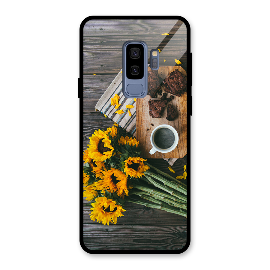 Coffee and Flowers Glass Back Case for Galaxy S9 Plus