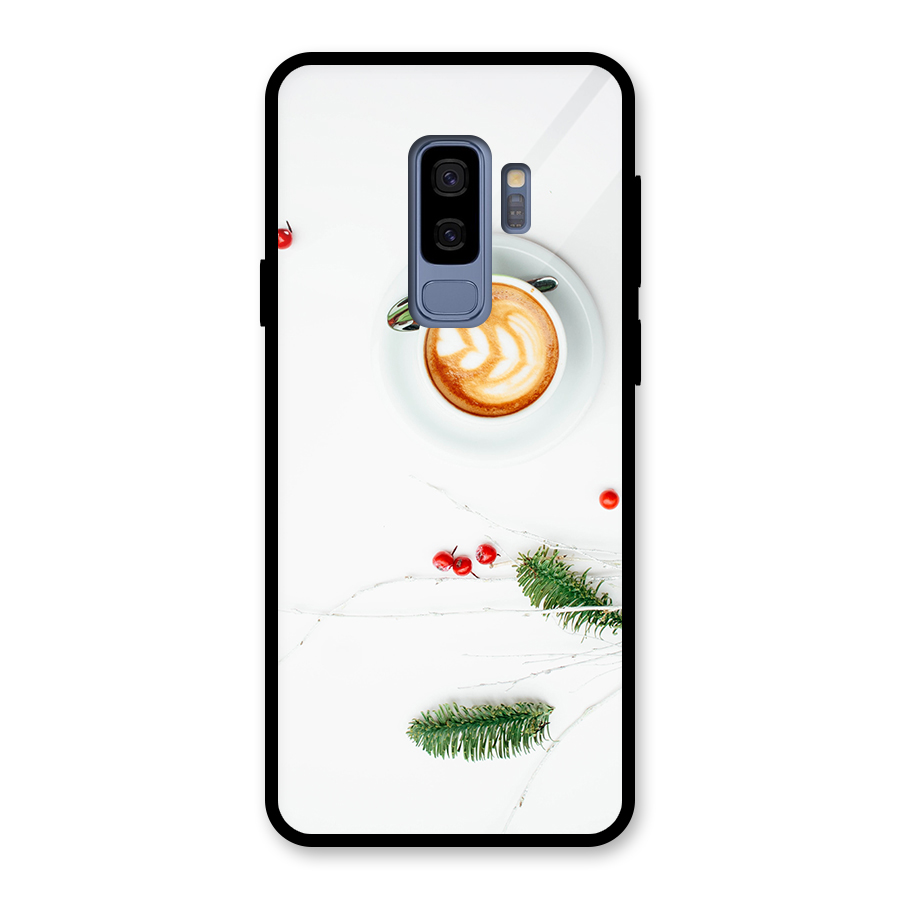Coffee and Leafs Glass Back Case for Galaxy S9 Plus