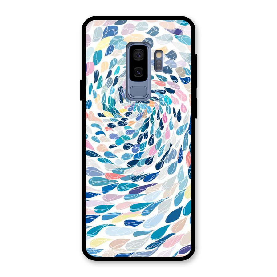 Color Droplets Swirls Glass Back Case for Galaxy S9 Plus