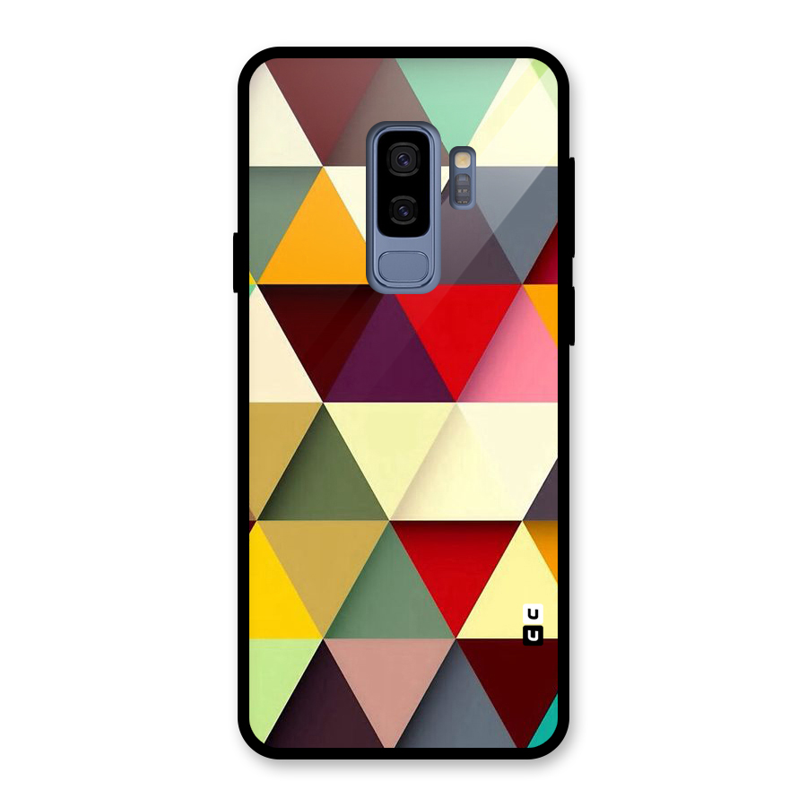 Colored Triangles Glass Back Case for Galaxy S9 Plus