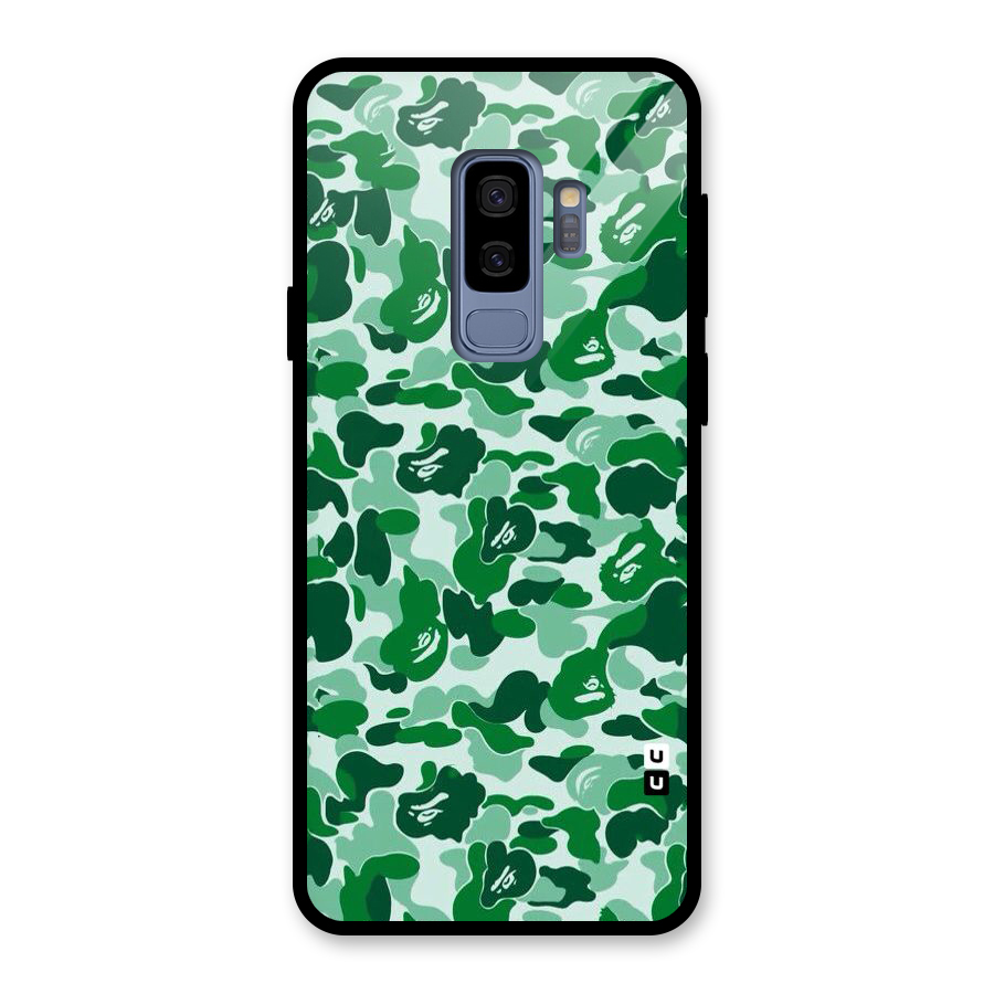 Colorful Camouflage Glass Back Case for Galaxy S9 Plus