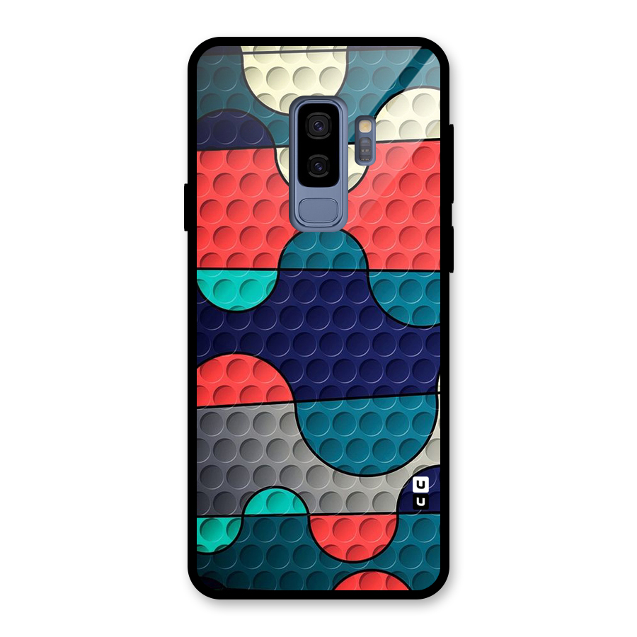 Colorful Puzzle Design Glass Back Case for Galaxy S9 Plus
