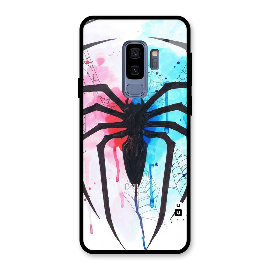 Colorful Web Glass Back Case for Galaxy S9 Plus