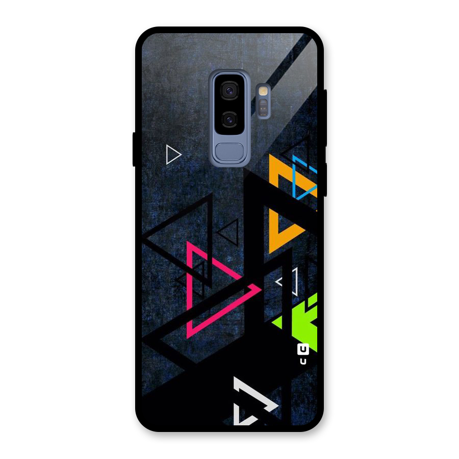 Coloured Triangles Glass Back Case for Galaxy S9 Plus