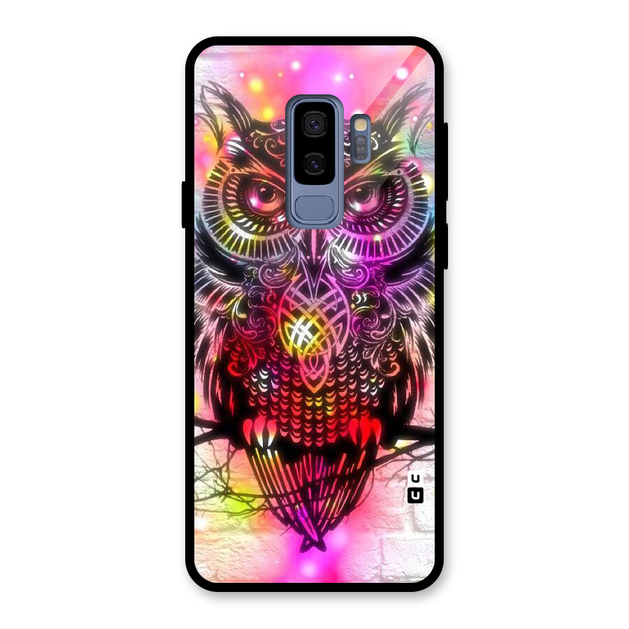 Colourful Owl Glass Back Case for Galaxy S9 Plus