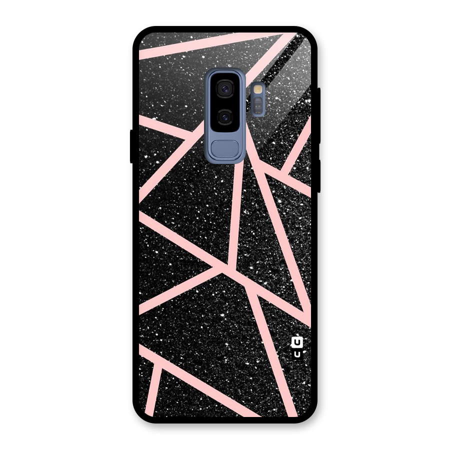 Concrete Black Pink Stripes Glass Back Case for Galaxy S9 Plus