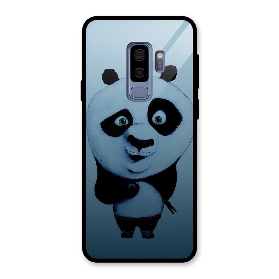 Confused Cute Panda Glass Back Case for Galaxy S9 Plus