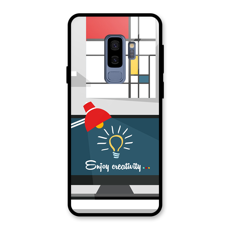 Creative-Workspace-Design Glass Back Case for Galaxy S9 Plus